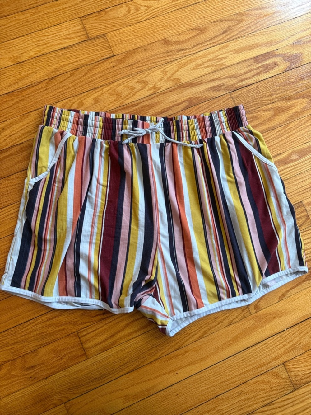 Bae City Multicolor Striped Athletic Shorts with Drawstring